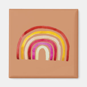 Imán Retro Rainbow lindo acuarela