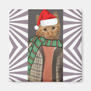 IMÁN RETRO RED GINGER CAT FUNNY NAVIDADES MAGNET