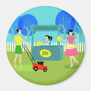 Imán Retro Retro Children's Lemonade Stand Magnet
