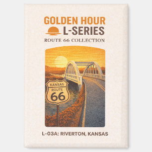 Imán Retro Riverton Kansas Ruta 66 Puente Arcoíris