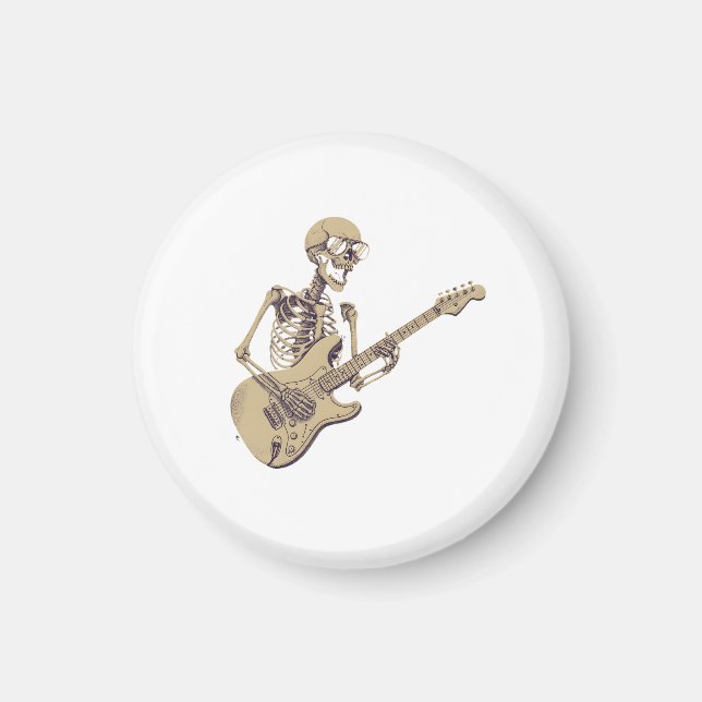 Imán Retro Rock Skeleton Guitar Graphic (Frente)