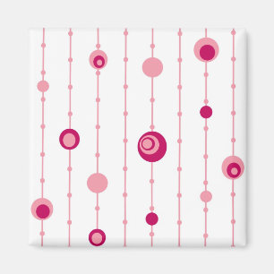 Imán retro rosado de los círculos