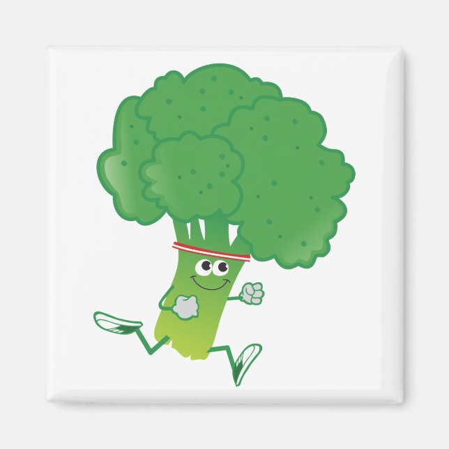 Imán Retro Running Broccoli (Frente)