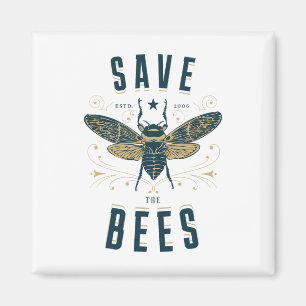 Imán Retro Salvar Las Abejas Apiario Camisas Abejas Abe