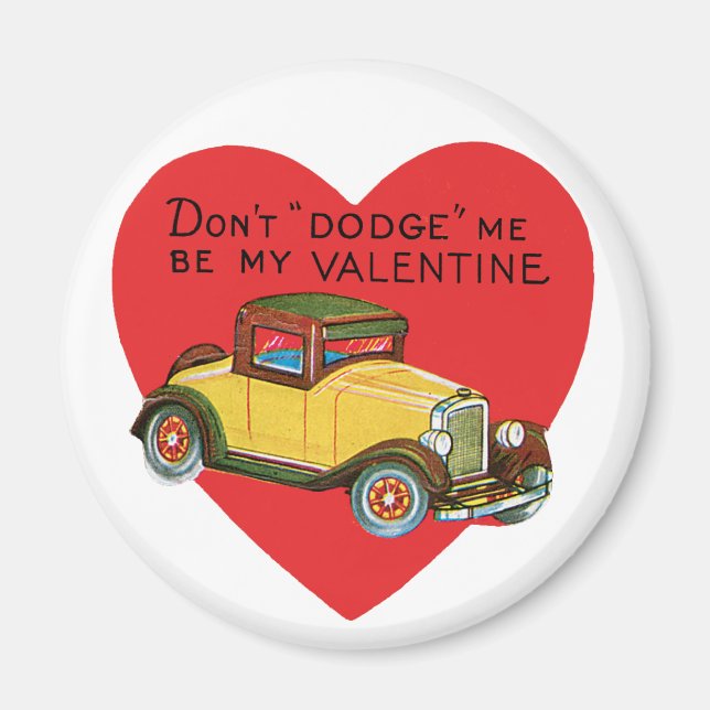 Imán Retro San Valentín, No te escapes de mí, ¡Sé mi Sa (Frente)