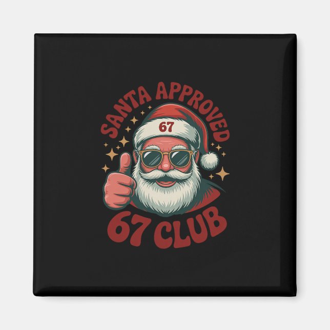 Imán Retro Santa Aprobado 67 - Clic Navidad 67 Meme  (Frente)