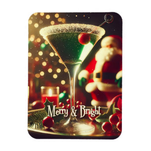Imán Retro Santa de Navidad de los 50 Martini Verde