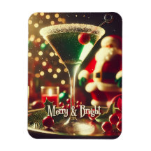 Retro Santa de Navidad Martini Verde de los 50
