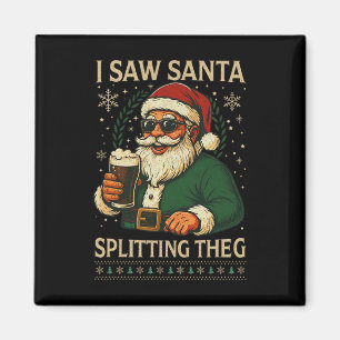 Imán Retro Santa Vi a Santa Dividiendo El G Bebiendo Fe