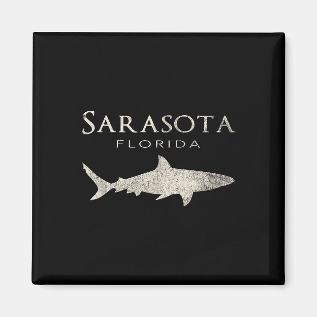 Imán Retro Sarasota Fl Shark (Frente)