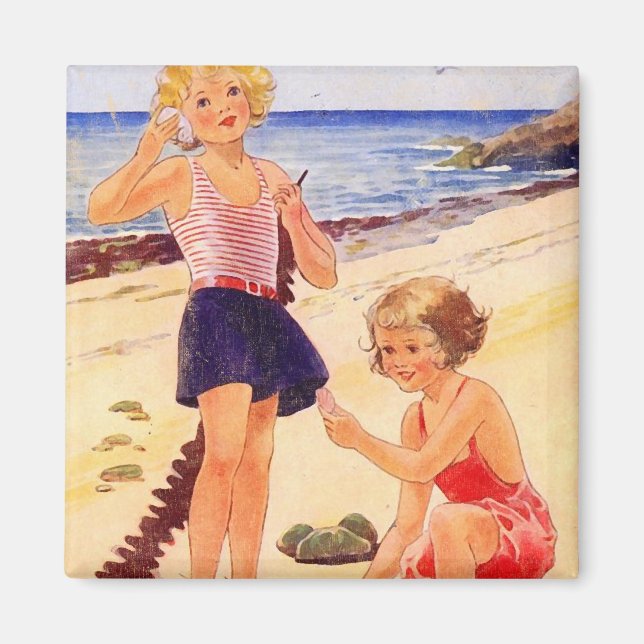 Imán Retro Seashore Refrigerator Magnet (Frente)