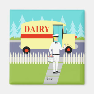 Imán Retro Small Town Milkman Magnet