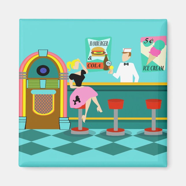 Imán Retro Soda Fountain Magnet (Frente)