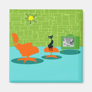 Imán Retro Space Age Kitty Magnet