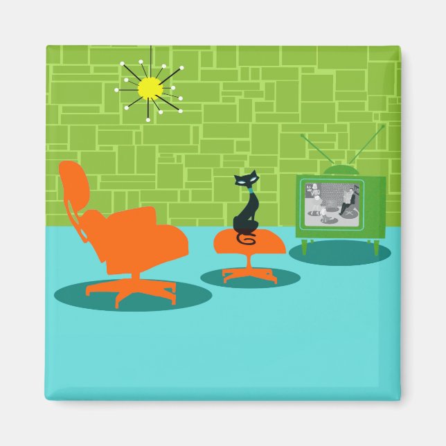 Imán Retro Space Age Kitty Magnet (Frente)