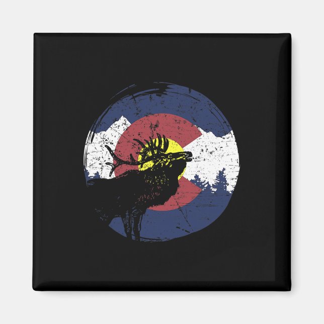 Imán Retro State Flag Colorado Rocky Mountains Skiing A (Frente)