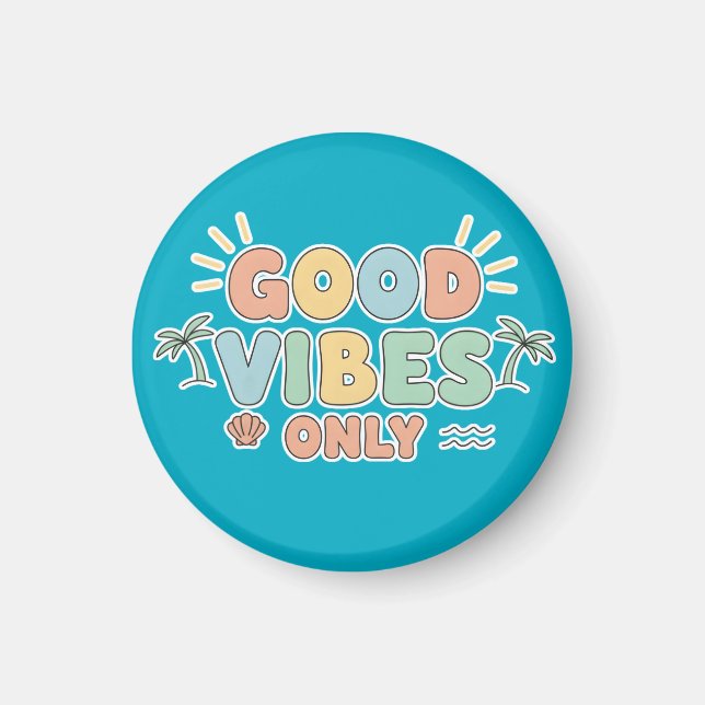 Imán Retro Summer Beach Aesthetic Pastel Typography Art (Frente)