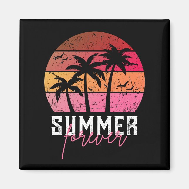 Imán Retro Sunset de Verano para Siempre (Frente)