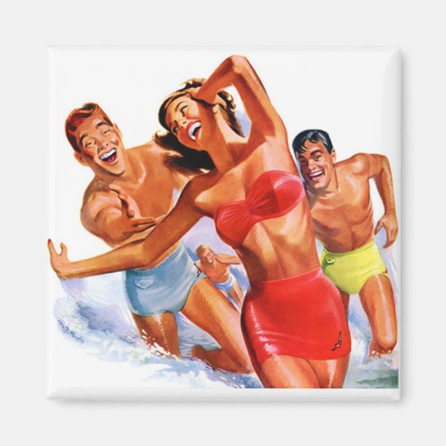 Imán Retro Swimsuit Publicidad Magnet (Frente)