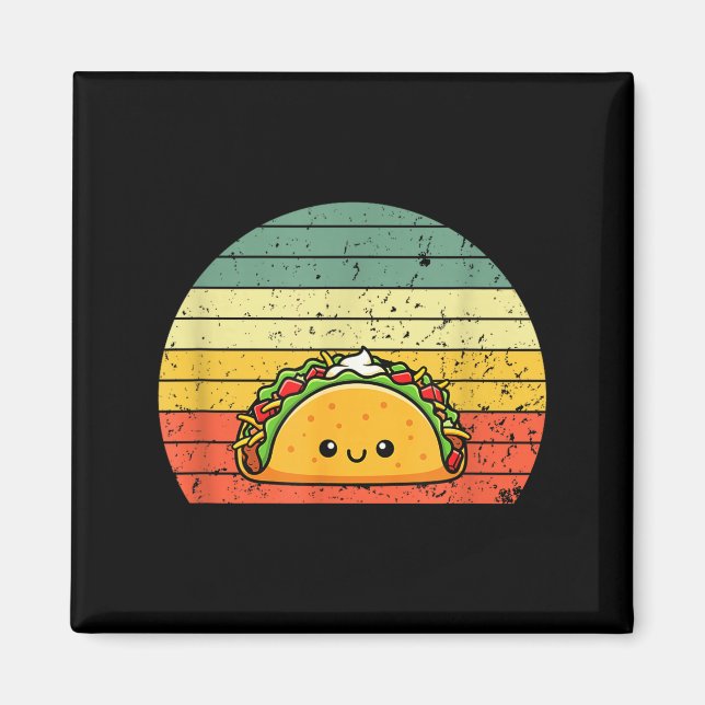 Imán Retro Taco Lover Shirt Funny Retro Taco Humor  (Frente)