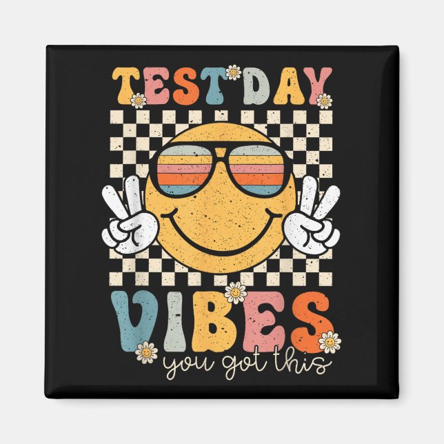 Imán Retro Test Day Vibes You Got This Motivation Teach (Frente)