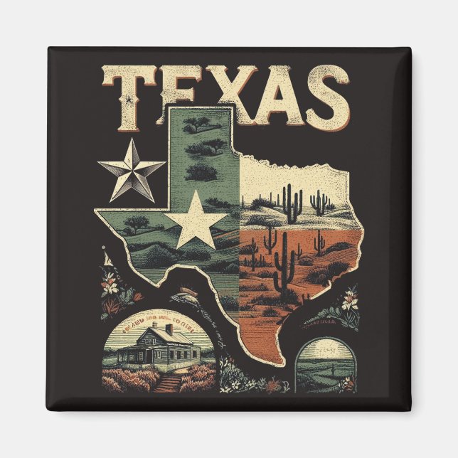 Imán Retro Texas (Frente)