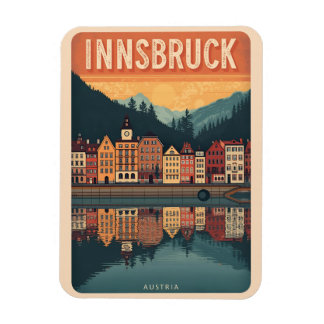Imán Retro travel Innsbruck Tyrol - Austrian alps gifts