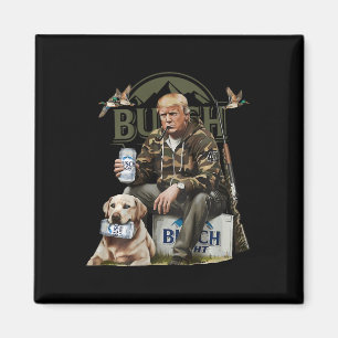 Imán Retro Trump Caza Cerveza divertida de venado Hunti