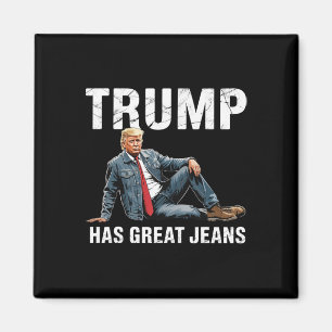 Imán Retro Trump Tiene Grandes Pantalones Vaqueros Meme
