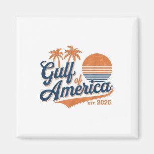 Imán Retro Vintage Golfo De América EEUU 2025 Bandera A