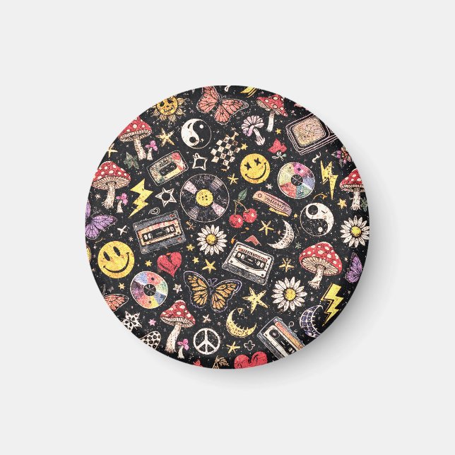 Imán Retro Vintage Grunge Sunshine Bliss (Frente)