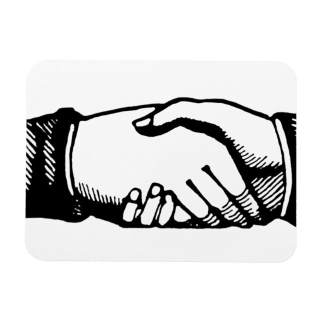 Imán Retro Vintage Hands Handshake Congratulations (Horizontal)