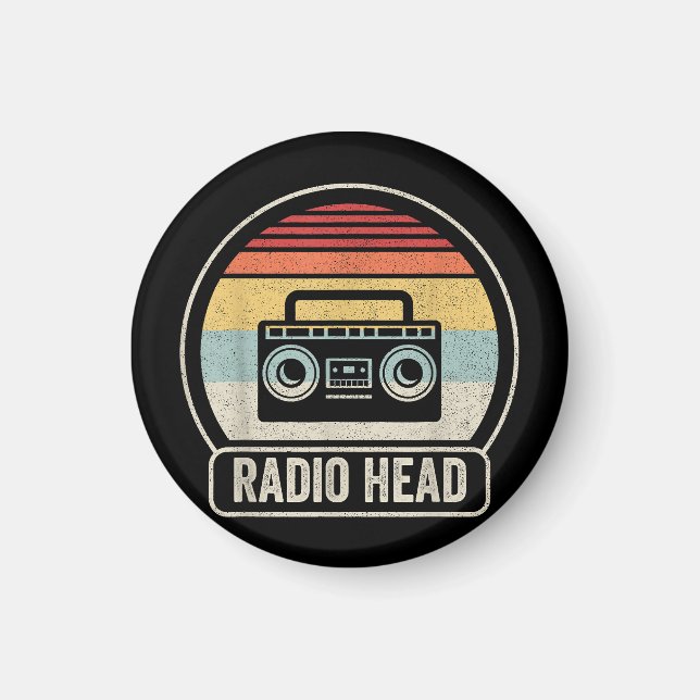 Imán Retro Vintage Radio Head (Frente)
