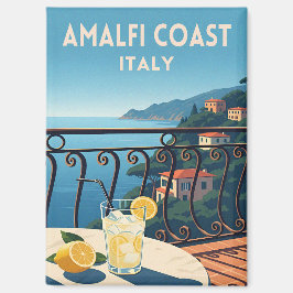 Imán Retro Vintage Travel Amalfi Coast Italy Landscape