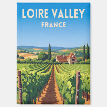 Retro Vintage Travel Loire Valley France Vineyard