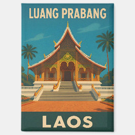 Imán Retro Vintage Travel Luang Prabang Laos Temple