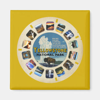 IMÁN RETRO VINTAGE YELLOWSTONE PARQUE NACIONAL SOUVENIR