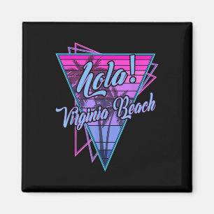 Imán Retro Virginia - Hola Virginia Beach Virginia Vint