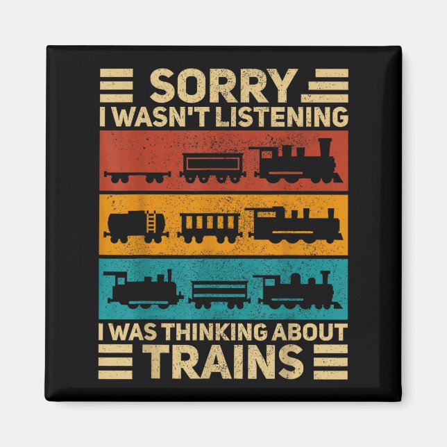 Imán Retro Wagon Train Lover Model Railroad Conductor F (Frente)