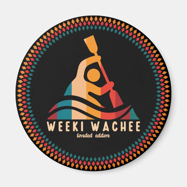 Imán Retro Weeki Wachee Kayaking (Frente)