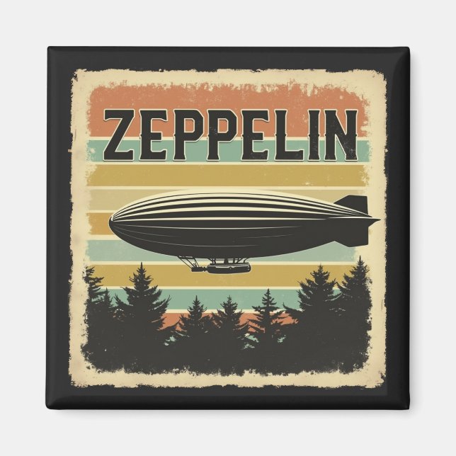 Imán Retro Zeppelin Dirigible Airship Zepelin Zepplin (Frente)