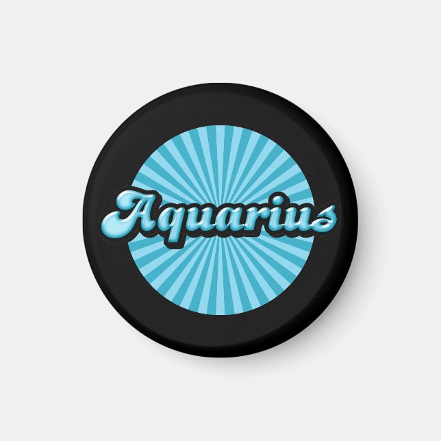 Imán Retro Zodiac Aquarius (Frente)