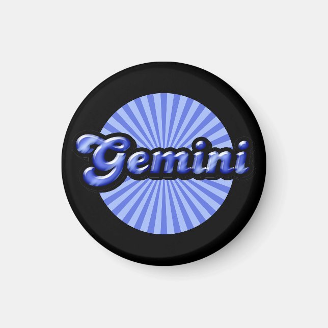 Imán Retro Zodiac Gemini (Frente)