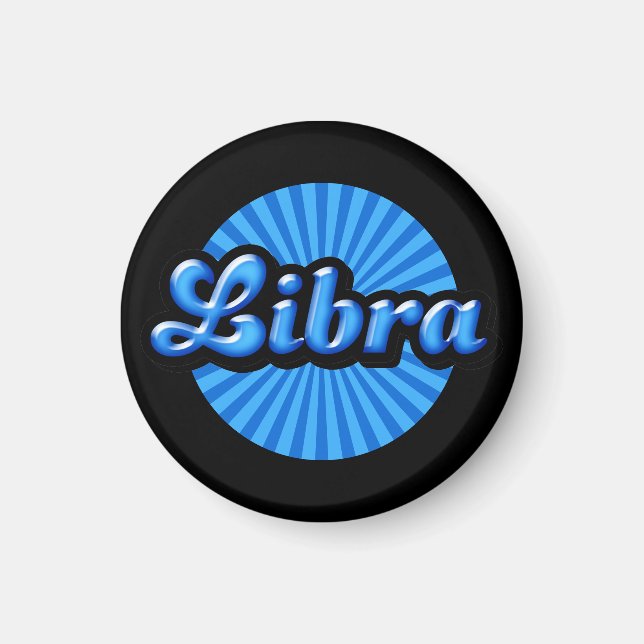Imán Retro Zodiac Libra (Frente)
