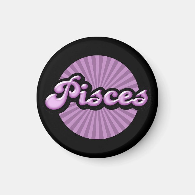 Imán Retro Zodiac Pisces (Frente)