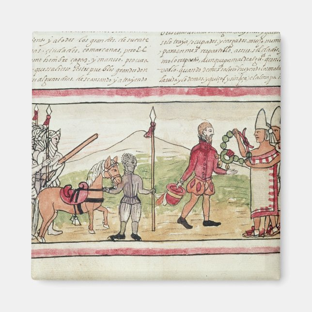 Imán Reunión de Hernando Cortes y Montezuma (Frente)