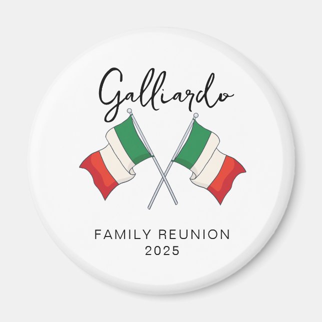 Imán Reunión de la familia Bandera Italiana (Frente)