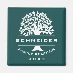 Imán Reunión de la familia del árbol verde azul Keepsak