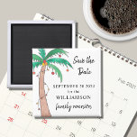 Imán Reunión de la familia Palm Tree Save the Date Magn<br><div class="desc">El Save the Date Magnet, de la Reunión Familiar, cuenta con una palmera decorada a mano. Personalizable fácil. Para seguir editando, utilice la Herramienta de diseño para cambiar el tipo de letra, el tamaño de la fuente o el color. Porque creamos nuestra obra de arte no encontrarás esta imagen exacta...</div>
