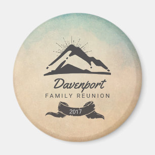 Imán Reunión de la familia Rustic Mountain Ilustracion